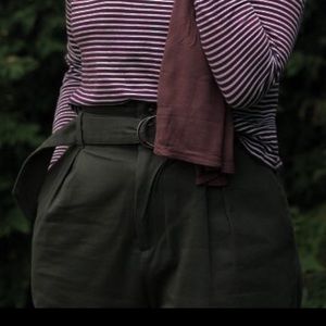 SOLD Cotton straight leg Jennifer Glasgow dark green pants